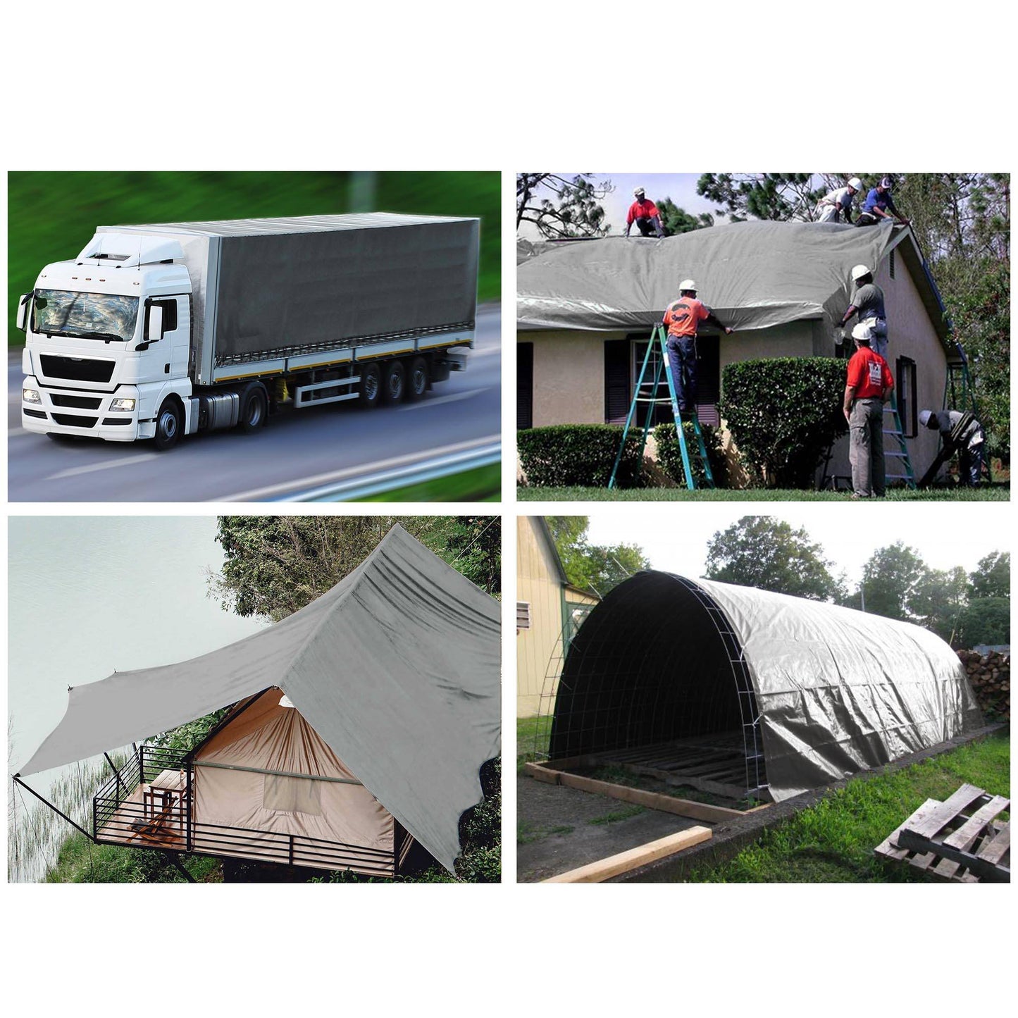 30x40ft Heavy Duty Poly Tarp Silver Black