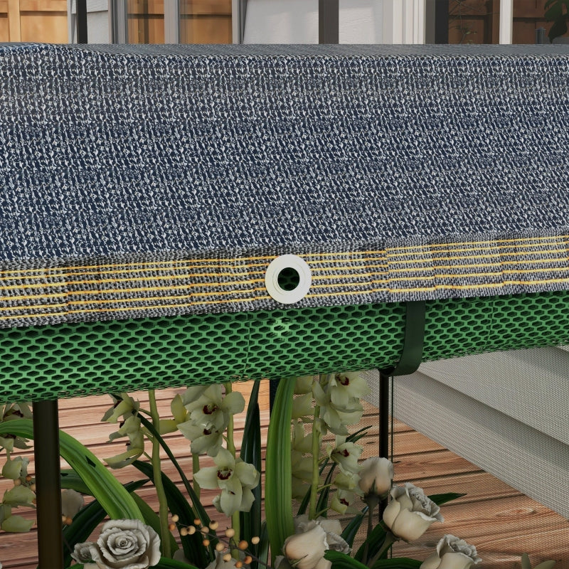 Galvanized Steel Planter Box With Crop Cage And Shade Cloth, Raised Garden Bed-Green