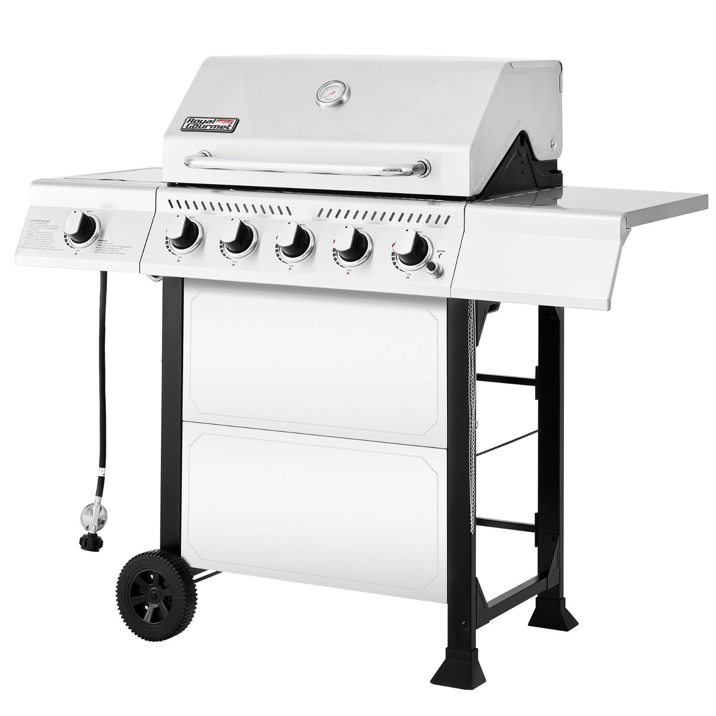 Royal Gourmet 5-Burner Propane Gas Grill with Sear Burner and Side Burner Silver