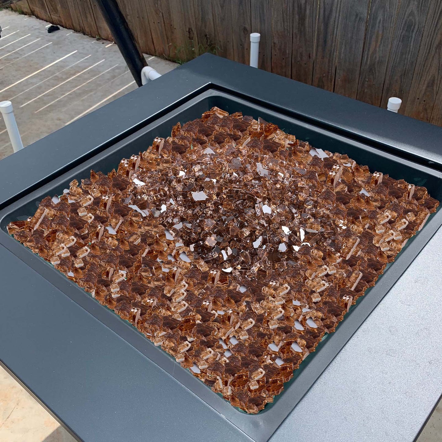 10 LBS Fire Glass 1/4-Inch Fireplace Glass Rocks For Fire Pit Table Copper