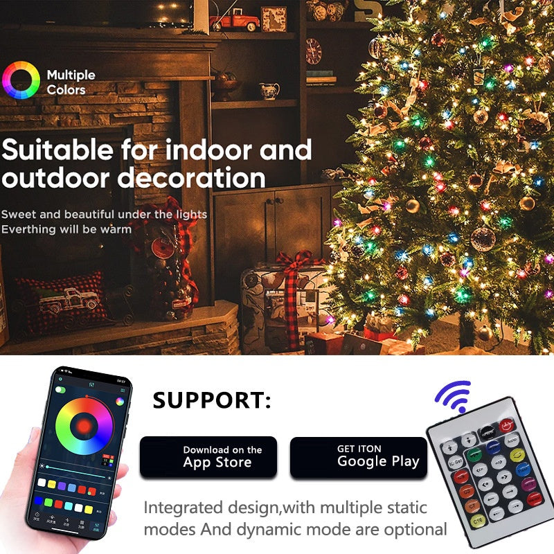 LED Rope Lights Outdoor, RGB Remote Control Fairy String Lights Plug In With 200 LEDs, Super Durabl