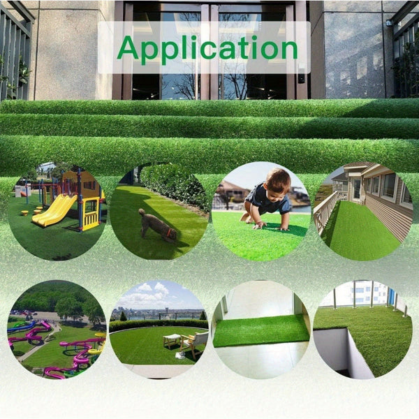 3ft x 16ft Artificial Grass Turf Mat with Drainage Holes & Rubber Backing for Lawn, Patio & Pets