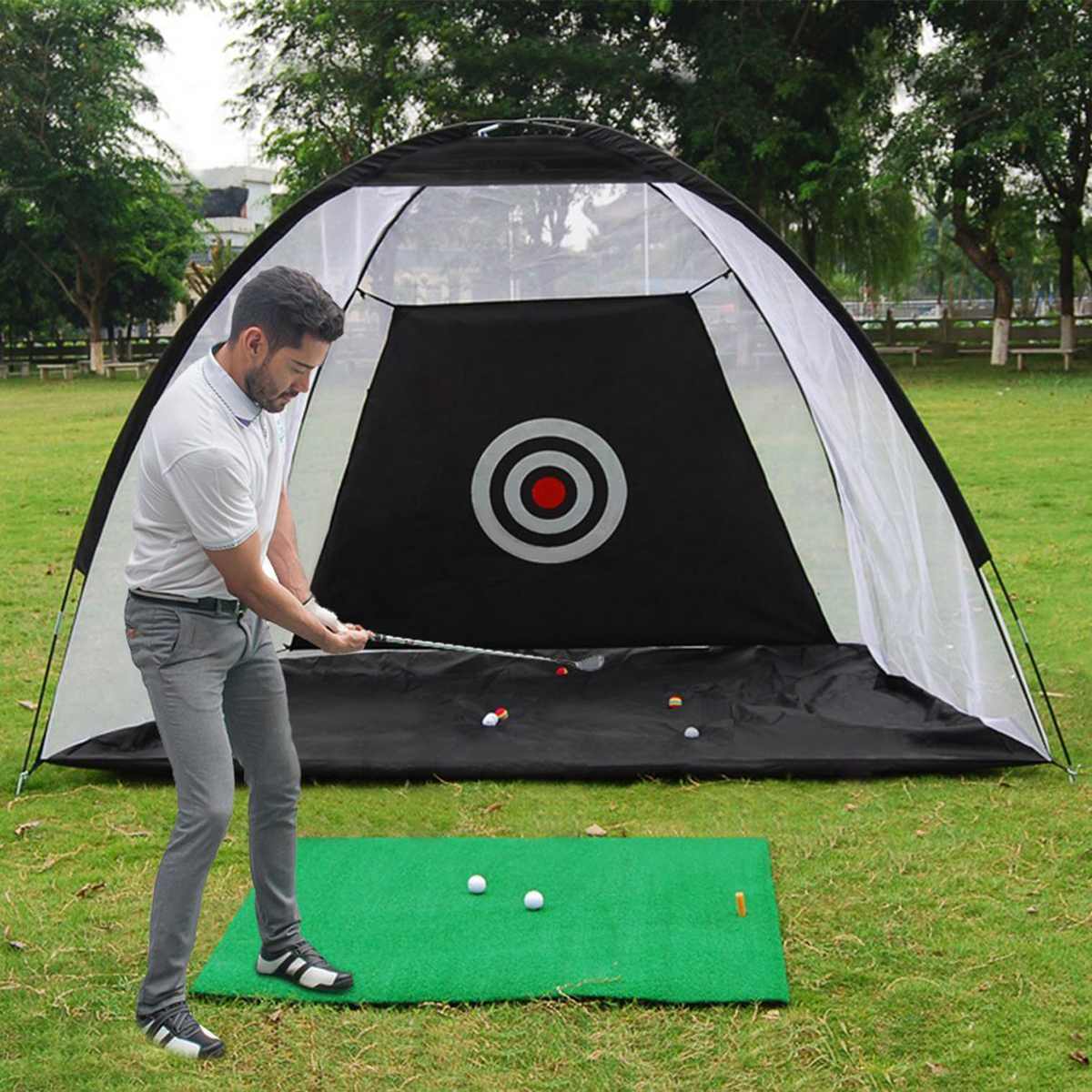 Golf Practice Net Tent Grassland Practice Tent Golf Training Equipment Mesh Outdoor