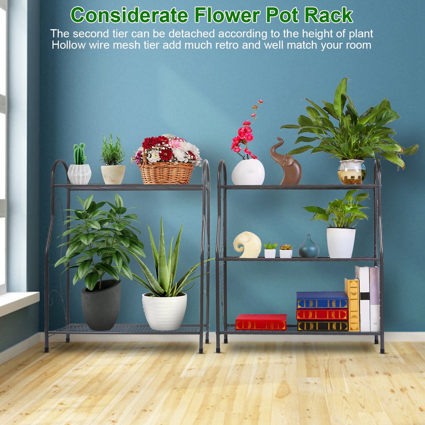 1Pc 3 Tier Plant Stand Shelf Flower Pot Holder Display Rack 88LBS Utility Storage Organizer