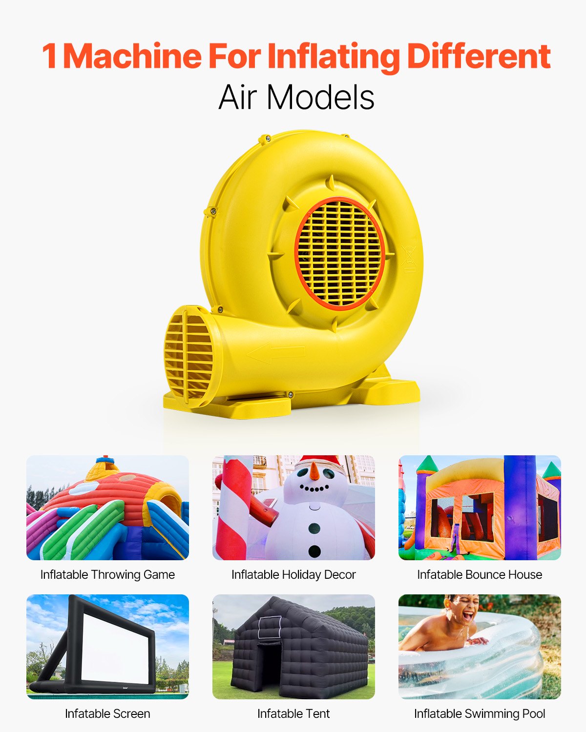 Inflatable Bounce House Blower 0.5&0.6HP 450W For Commercial Bounce House