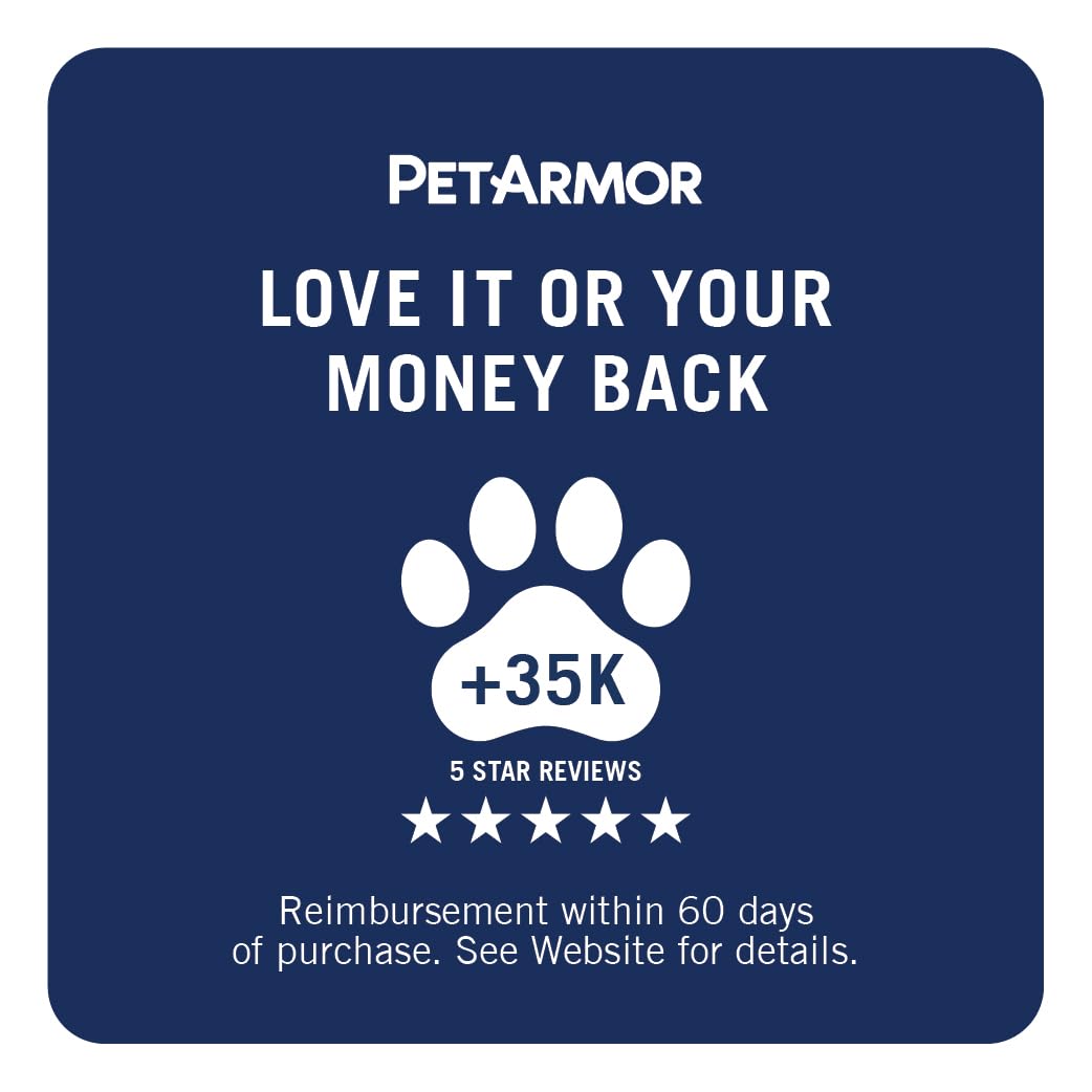 PetArmor Plus Flea and Tick Prevention for Dogs, Large Dog Flea and Tick Treatment, 6 Doses, Waterproof Topical, Fast Acting (45-88 lbs)