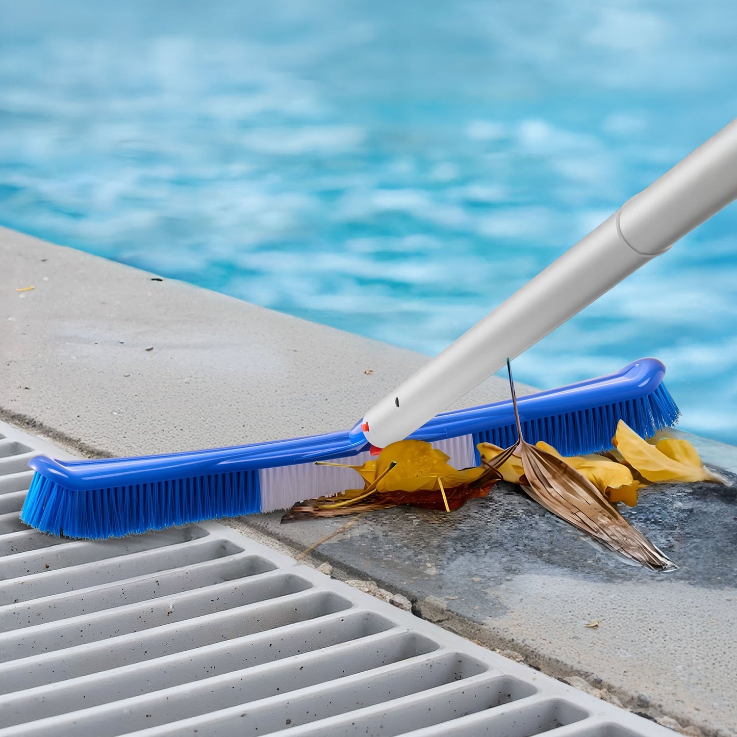 Swimming Pool Cleaing Kit With Leaf Skimmer Bag Rake Nets & 2 Brush Heads