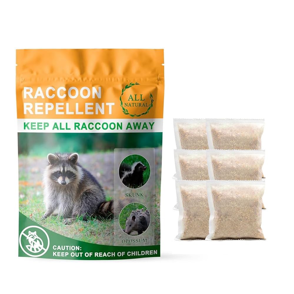 Natural Raccoon Repellent Granules – 8-Pack (25g per Bag) | Eco-Friendly, Non-Toxic & Long-Lasting Protection with Garlic, Peppermint & Wintergreen Oils | Safe for Pets and Children