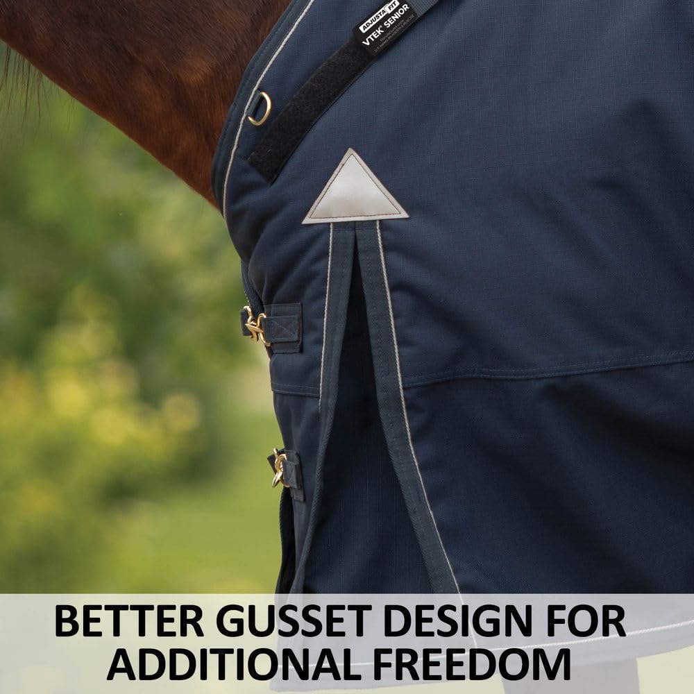 Challenger II Senior Adjusta-Fit Surcingle Horse Turnout Blanket | Wither Relief | Waterproof Horse Blanket | 1200D Ripstop | Winter Horse Blanket