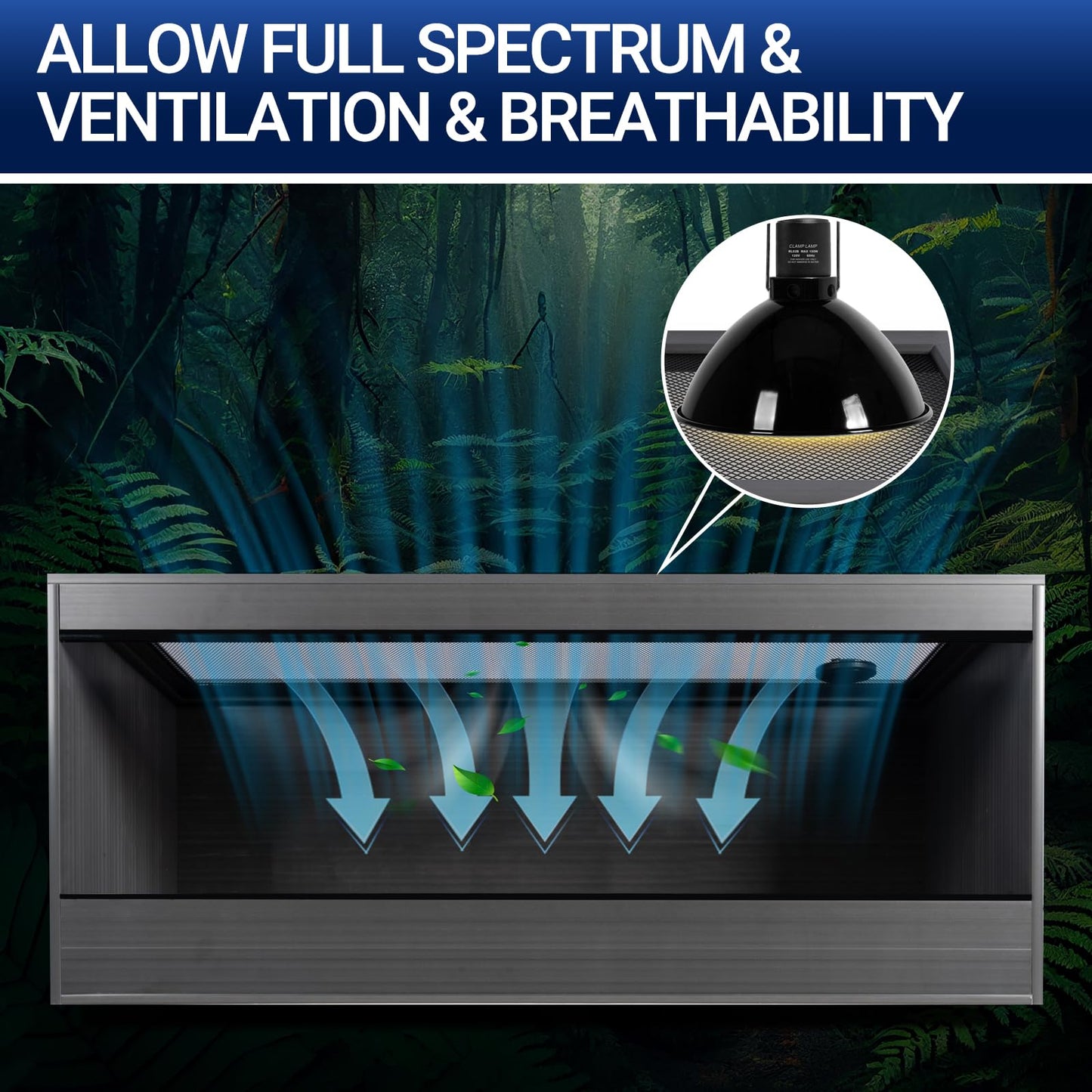 50 Gallon Reptile Enclosure, 36x18x18 Composite PVC Reptile Tank Terrarium, 36" Wide Lightweight Eco Reptile Habitat Lounge for Ball Python Bearded Dragon Gecko Turtle