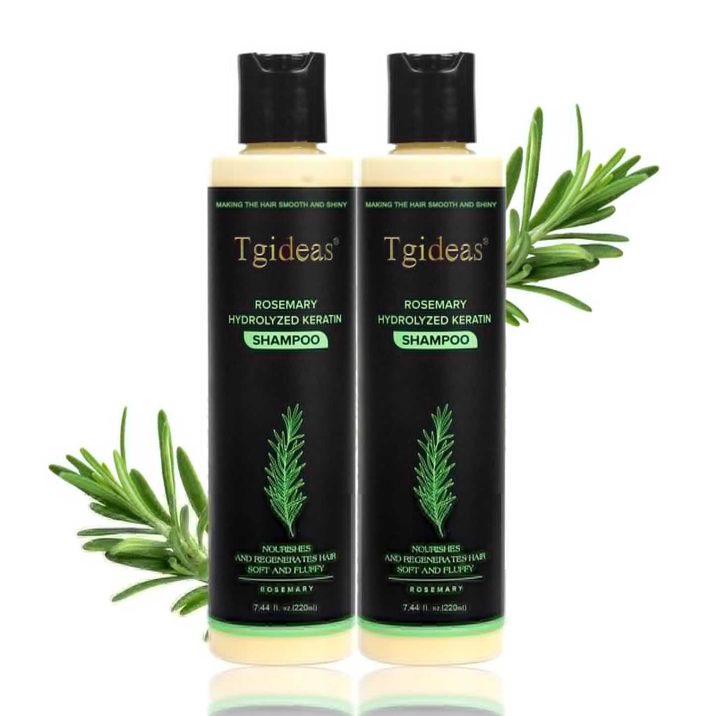 Tgideas Organic Rosemary Hair Growth Shampoo for Women and Men-Natural Thickening & Strengthening Shampoo with Hydrolyzed Keratin for Thinning Hair & Hair Loss 7.4 fl.oz