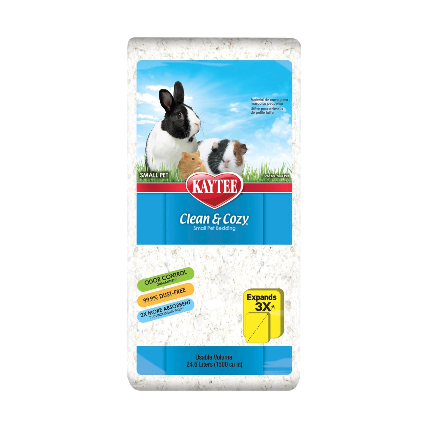Kaytee Clean & Cozy White Paper Bedding, Made for Small Animals, 100 Liters, Pack of 2