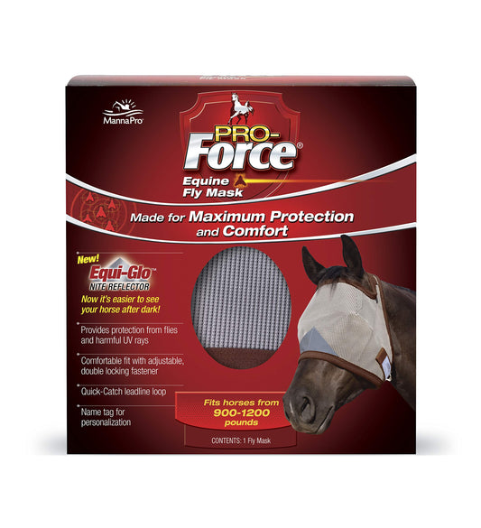 Pro-Force Equine Fly Mask - Horse Fly Mask with UV Protection - Adjustable Fit for Comfort - Without Ears