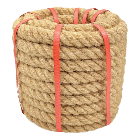 1 Inch x 50 Ft Hemp Rope, 900 Lbs Working Strength, 4 Strand Twisted Cord for Tug of War, Porch Swings, Landscaping & Decor