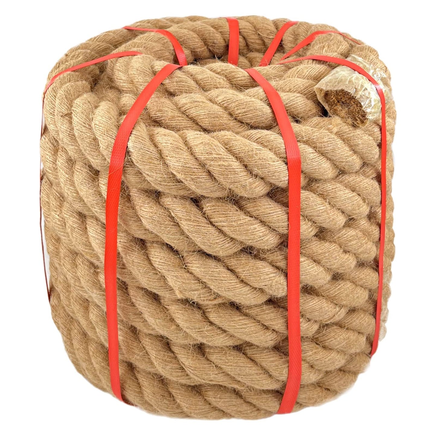 1 Inch x 50 Ft Hemp Rope, 900 Lbs Working Strength, 4 Strand Twisted Cord for Tug of War, Porch Swings, Landscaping & Decor