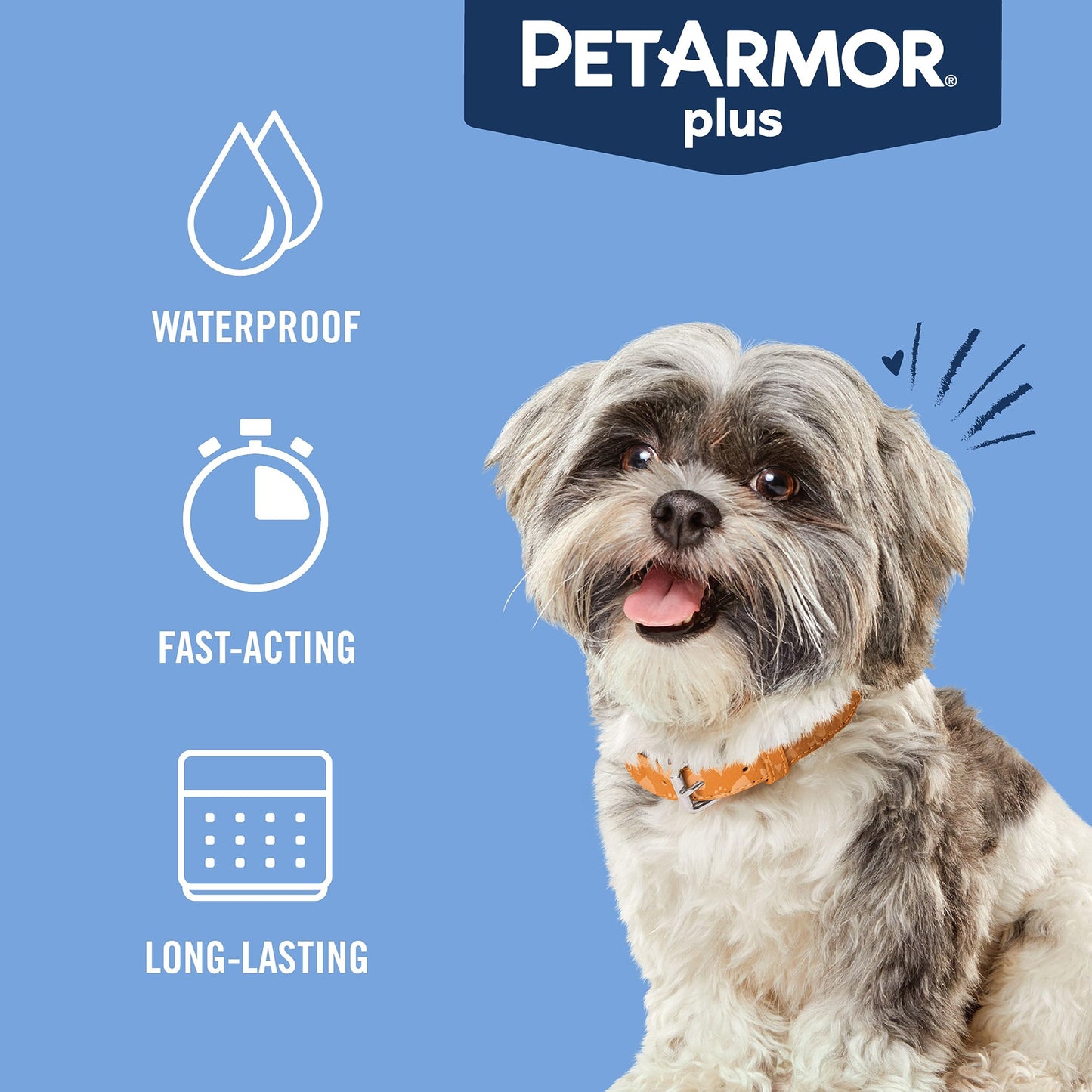 PetArmor Plus Flea and Tick Prevention for Dogs, Large Dog Flea and Tick Treatment, 6 Doses, Waterproof Topical, Fast Acting (45-88 lbs)