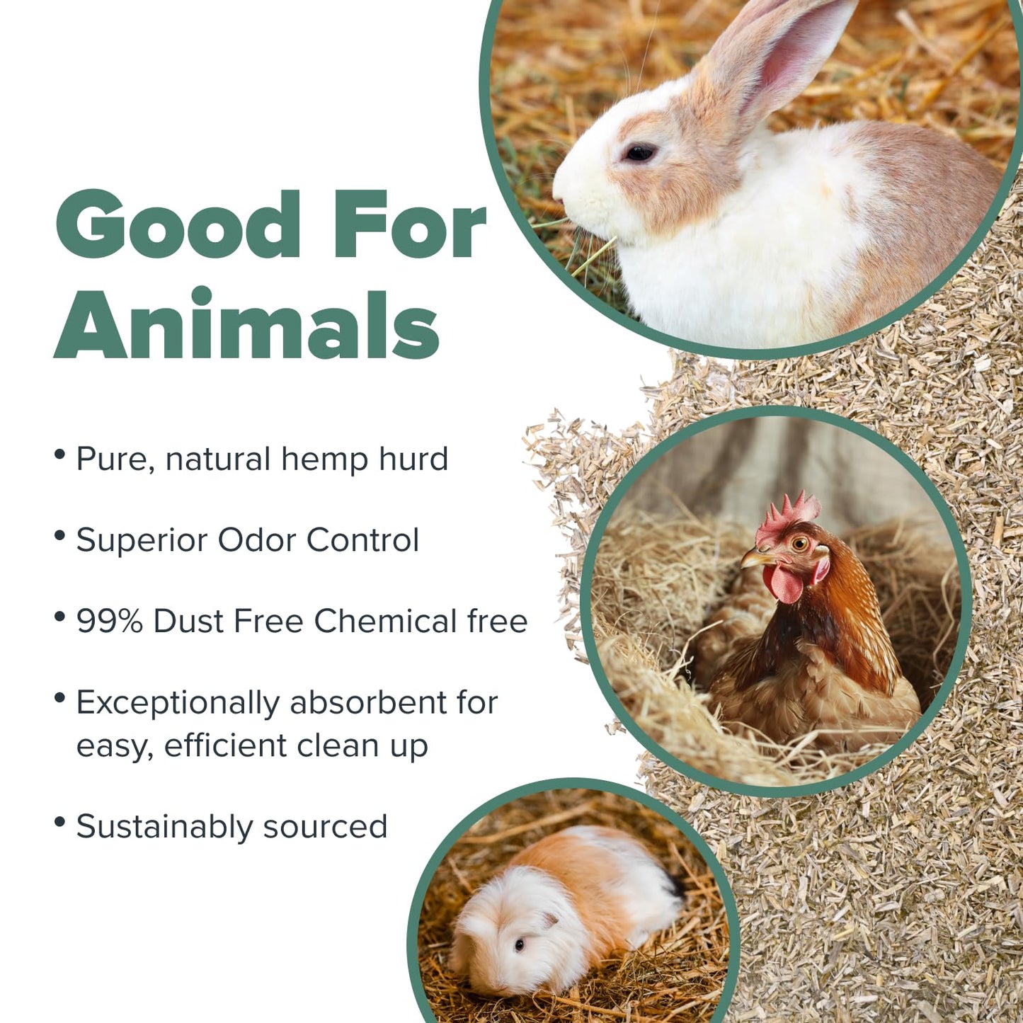 All Walks 18.5 Liter Premium Natural Hemp Bedding, Odor Control, Low Dust, Highly Absorbent, for Rabbits, Hamsters, & Small Animals, Biodegradable, Made in USA
