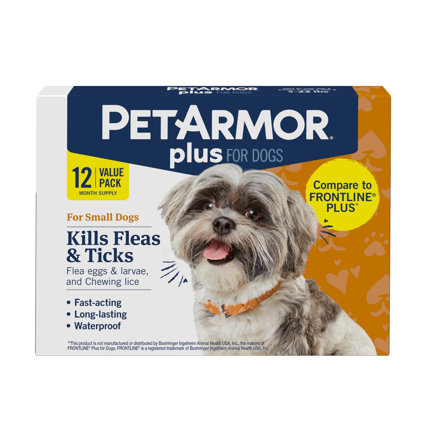 PetArmor Plus Flea and Tick Prevention for Dogs, Large Dog Flea and Tick Treatment, 6 Doses, Waterproof Topical, Fast Acting (45-88 lbs)