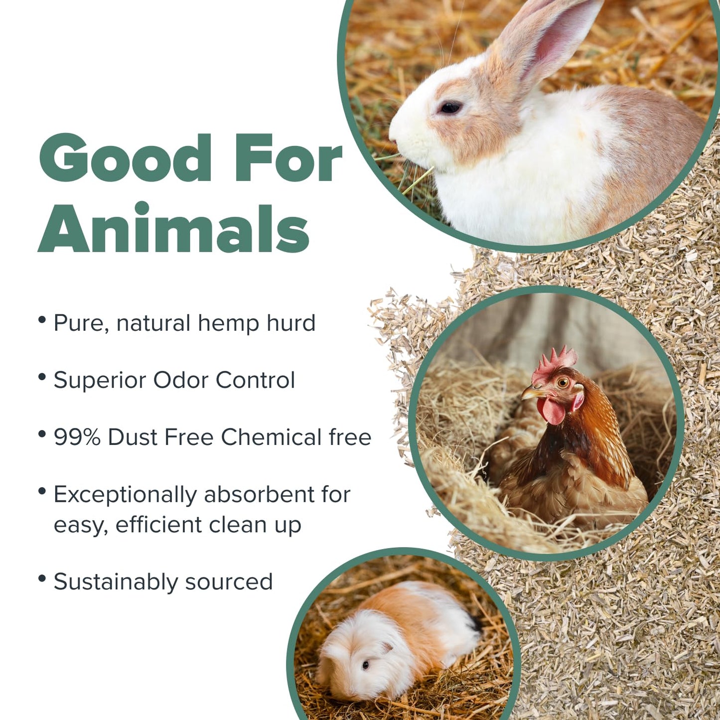 All Walks 18.5 Liter Premium Natural Hemp Bedding, Odor Control, Low Dust, Highly Absorbent, for Rabbits, Hamsters, & Small Animals, Biodegradable, Made in USA