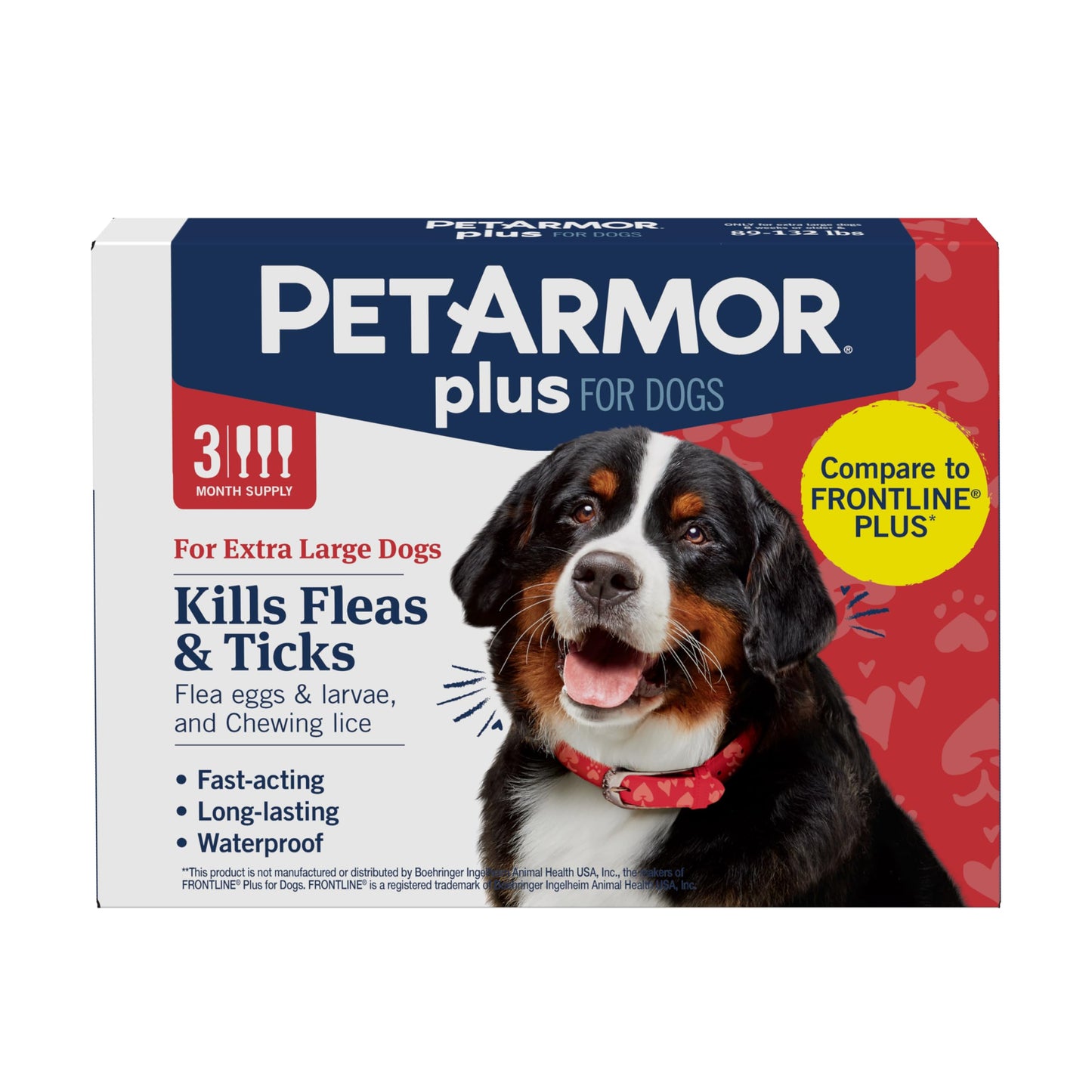 PetArmor Plus Flea and Tick Prevention for Dogs, Large Dog Flea and Tick Treatment, 6 Doses, Waterproof Topical, Fast Acting (45-88 lbs)