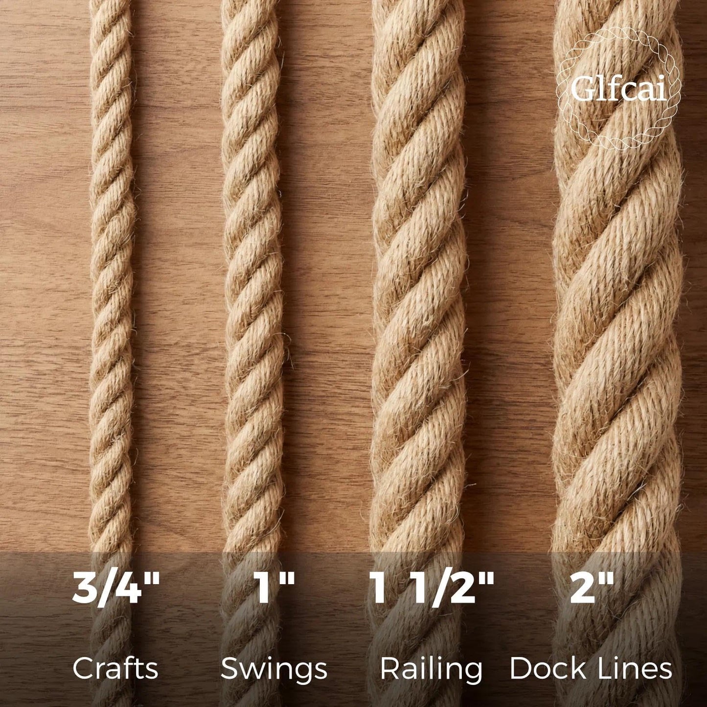 1 Inch x 50 Ft Hemp Rope, 900 Lbs Working Strength, 4 Strand Twisted Cord for Tug of War, Porch Swings, Landscaping & Decor