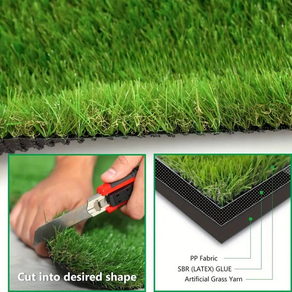 3ft x 16ft Artificial Grass Turf Mat with Drainage Holes & Rubber Backing for Lawn, Patio & Pets