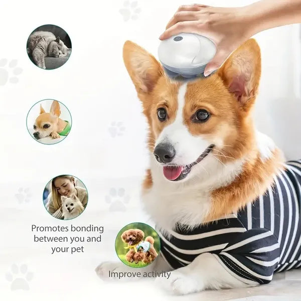 Pet Massager, Pet Scalp Massager, Handheld Electric Cat Massager, Dog Massager, 4 Rotating Massage Heads, Relax Muscles, Cat And Dog Scalp Massager, Pet Gift