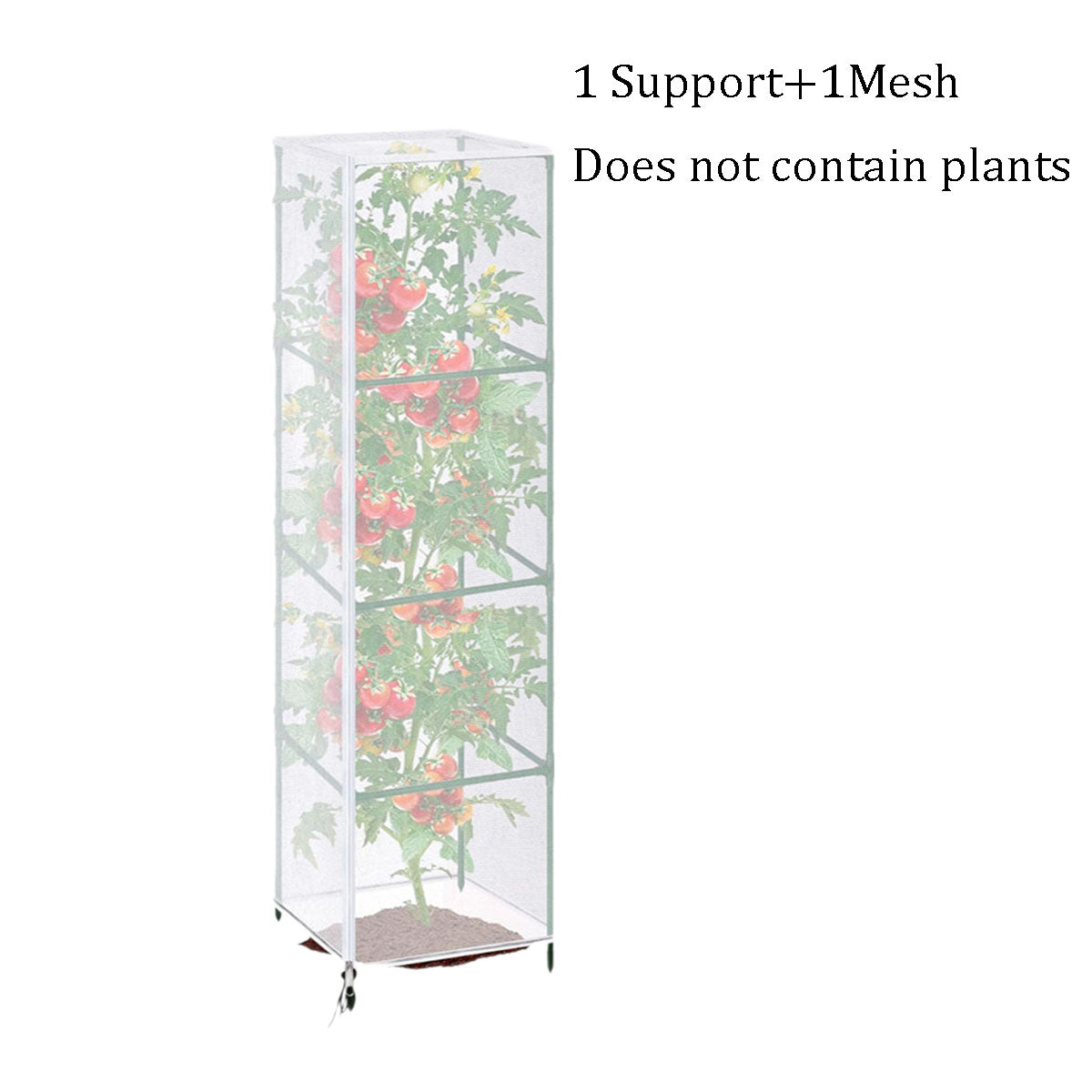 Tomato Cage Square Kit Garden Bird Netting Plant Cover With Zipper And Drawstring
