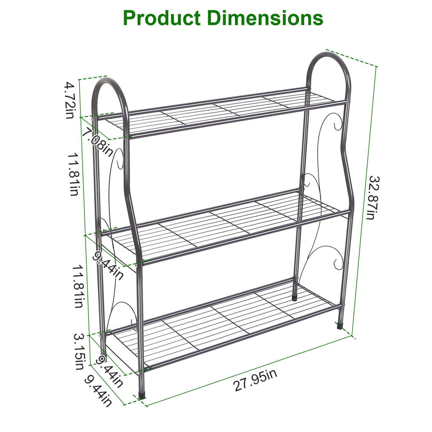 1Pc 3 Tier Plant Stand Shelf Flower Pot Holder Display Rack 88LBS Utility Storage Organizer