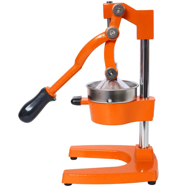 Cast Iron Citrus Juicer , Extra-Large Commercial Grade Manual Hand Press , Heavy Duty Countertop Squeezer For Fresh Orange Juice ,orange Color