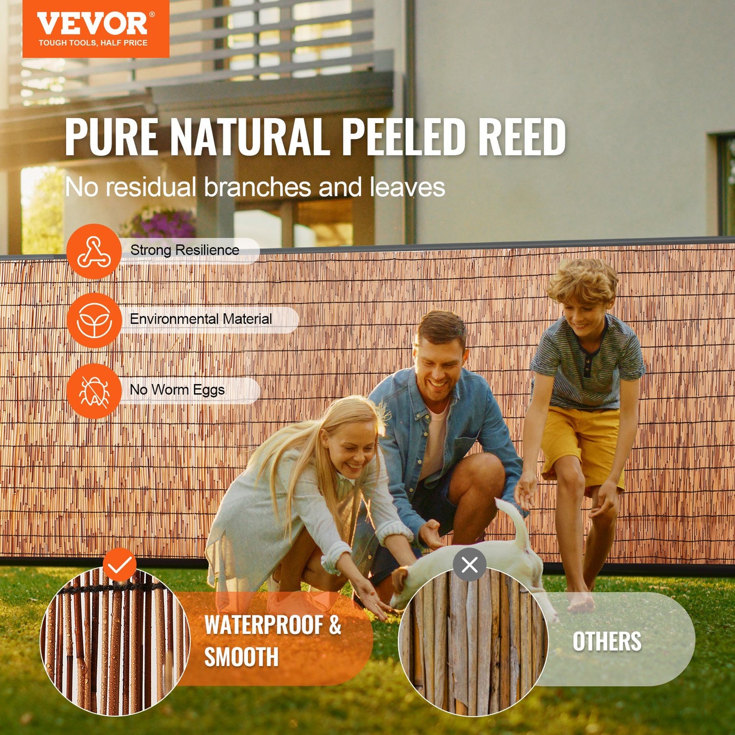 2-Pack Reed Fence Landscaping Privacy Blind Fencing Screen 16.4' X 4'