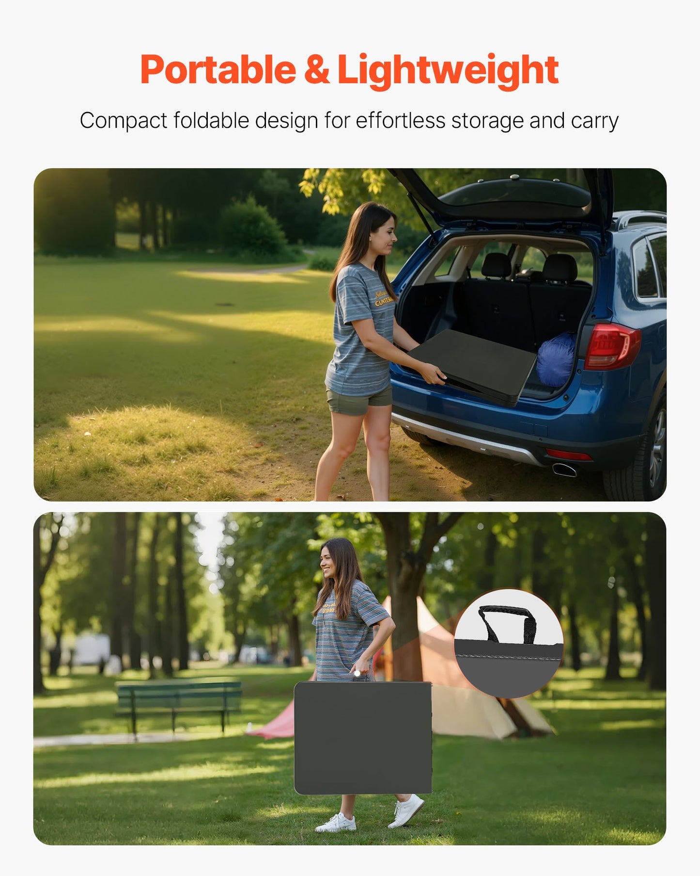6 Ft Plastic Folding Table Portable Picnic Utility Table Handle Indoor Outdoor