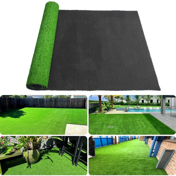 3ft x 16ft Artificial Grass Turf Mat with Drainage Holes & Rubber Backing for Lawn, Patio & Pets
