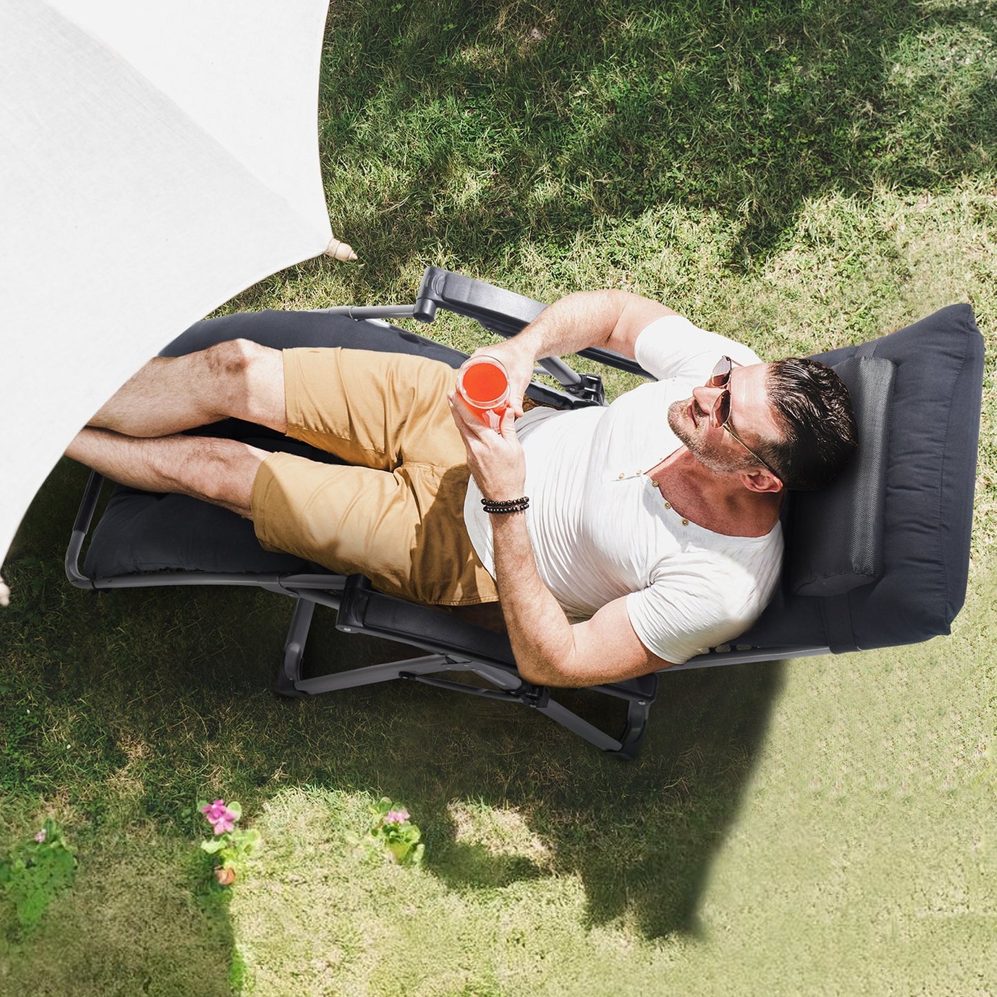 Zero Gravity Chair 26" Zero Gravity Recliner Lounge Chair Indoor & Outdoor
