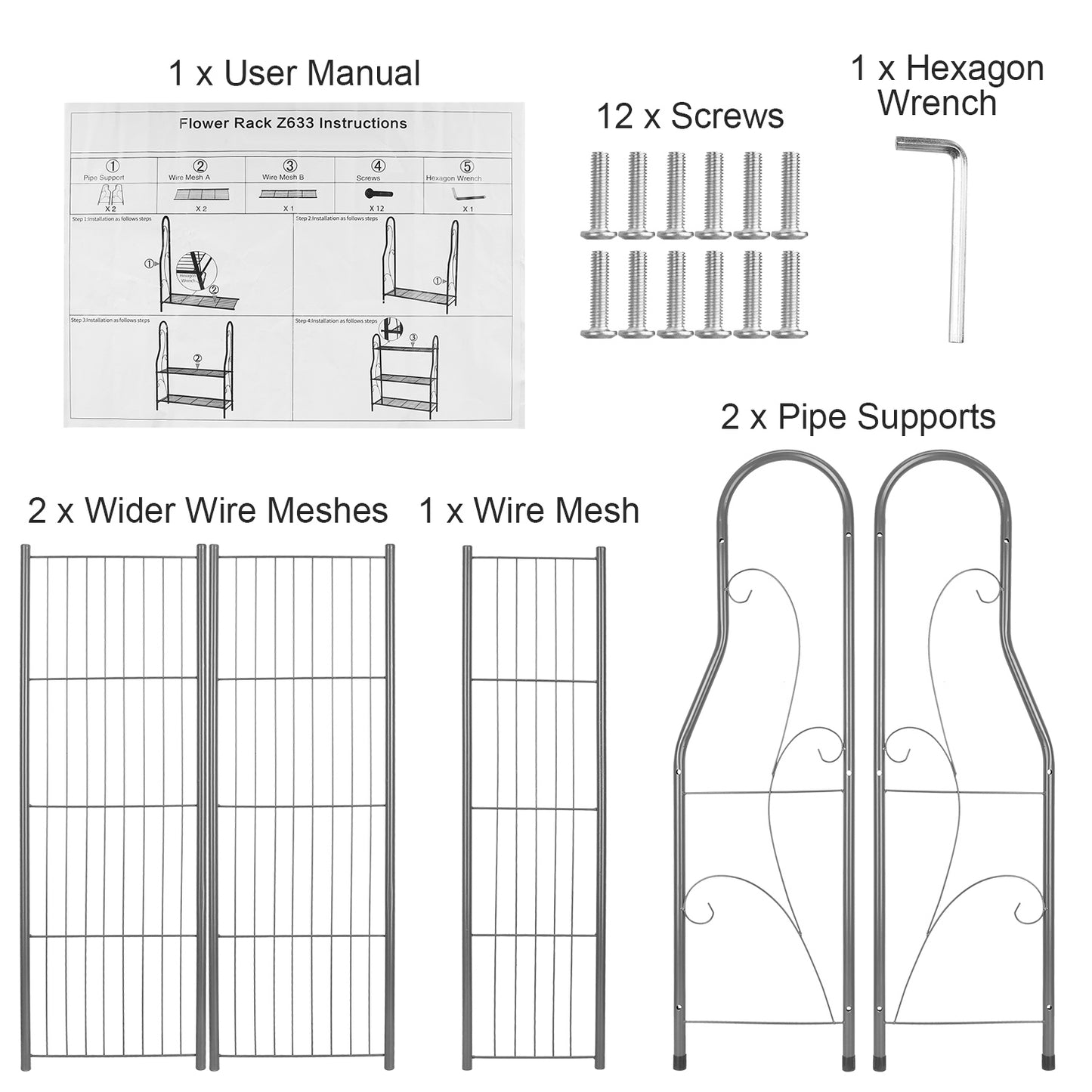1Pc 3 Tier Plant Stand Shelf Flower Pot Holder Display Rack 88LBS Utility Storage Organizer
