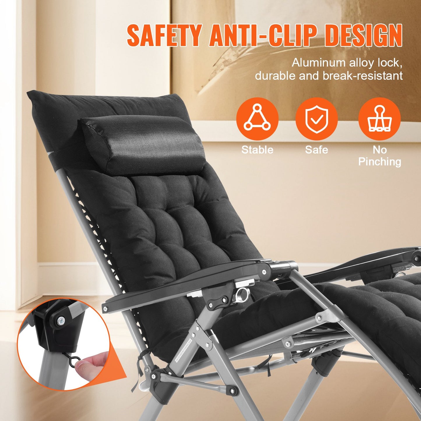 Zero Gravity Chair 26" Zero Gravity Recliner Lounge Chair Indoor & Outdoor