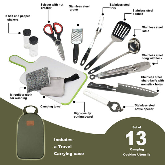 Camping Cooking Utensils Set Kitchenware Cookware Equipment Out/Indoor Gear Kit