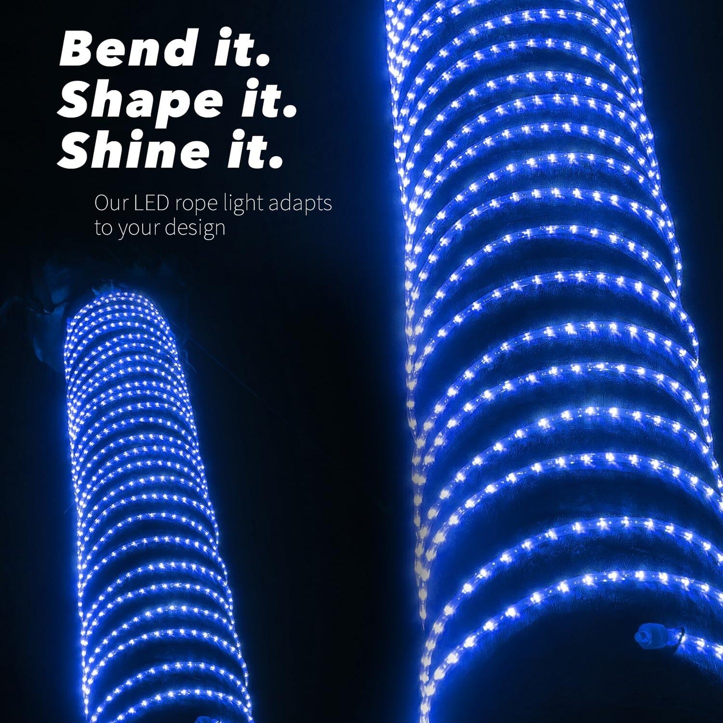 10' 20' 25' 50' 100' 150ft Outdoor LED Rope Light Water-Resistant Extend to 300'