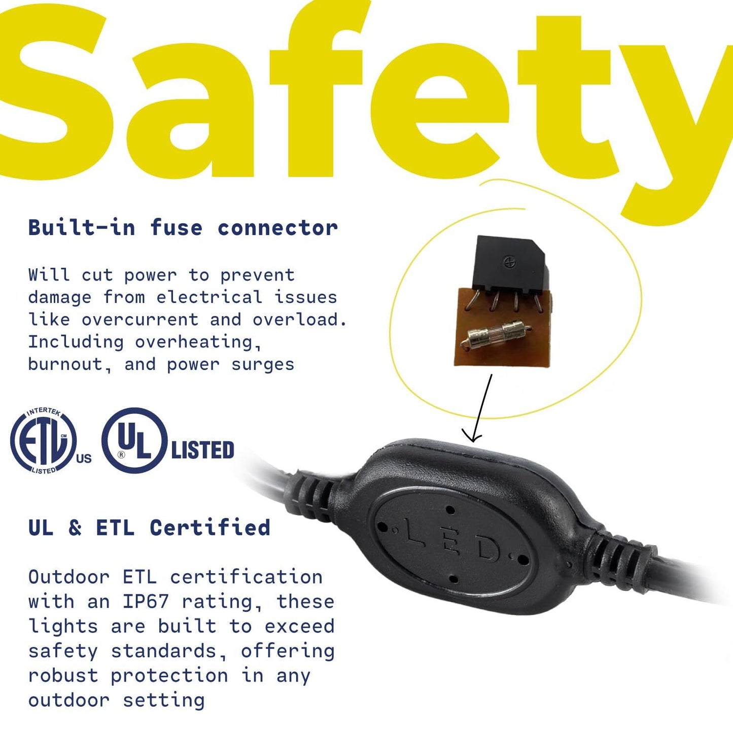 10' 20' 25' 50' 100' 150ft Outdoor LED Rope Light Water-Resistant Extend to 300'