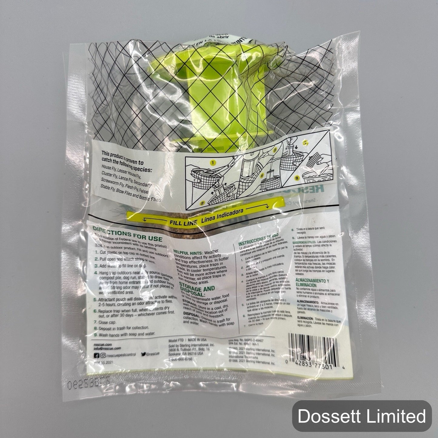 Rescue! Outdoor Fly Trap Disposable Bag 8-Pack | Non-Toxic | Pest Control