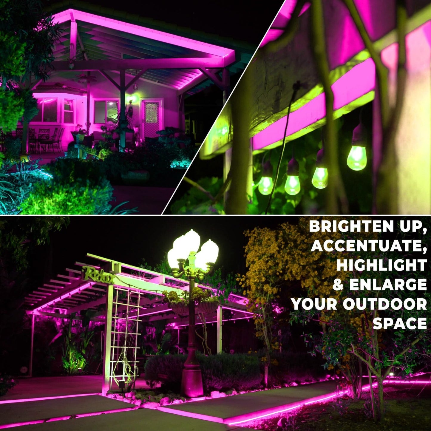 10' 20' 25' 50' 100' 150ft Outdoor LED Rope Light Water-Resistant Extend to 300'
