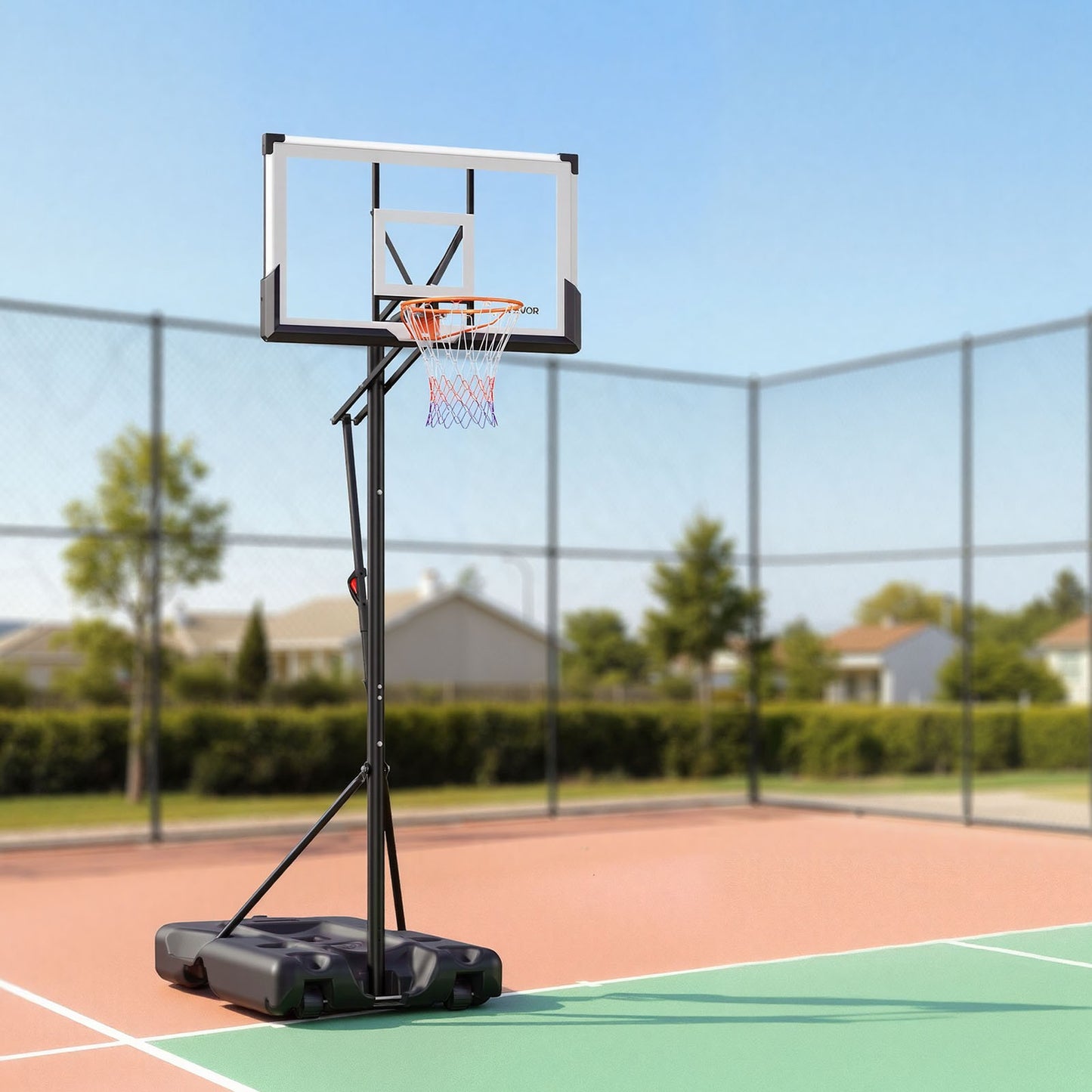 VEVOR Portable Basketball Stand 10 ft Adjustable Height with 54″ PC Backboard