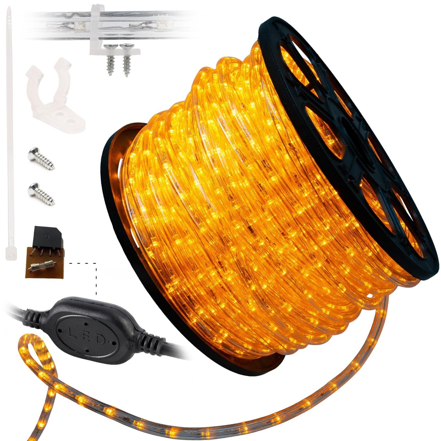 10' 20' 25' 50' 100' 150ft Outdoor LED Rope Light Water-Resistant Extend to 300'