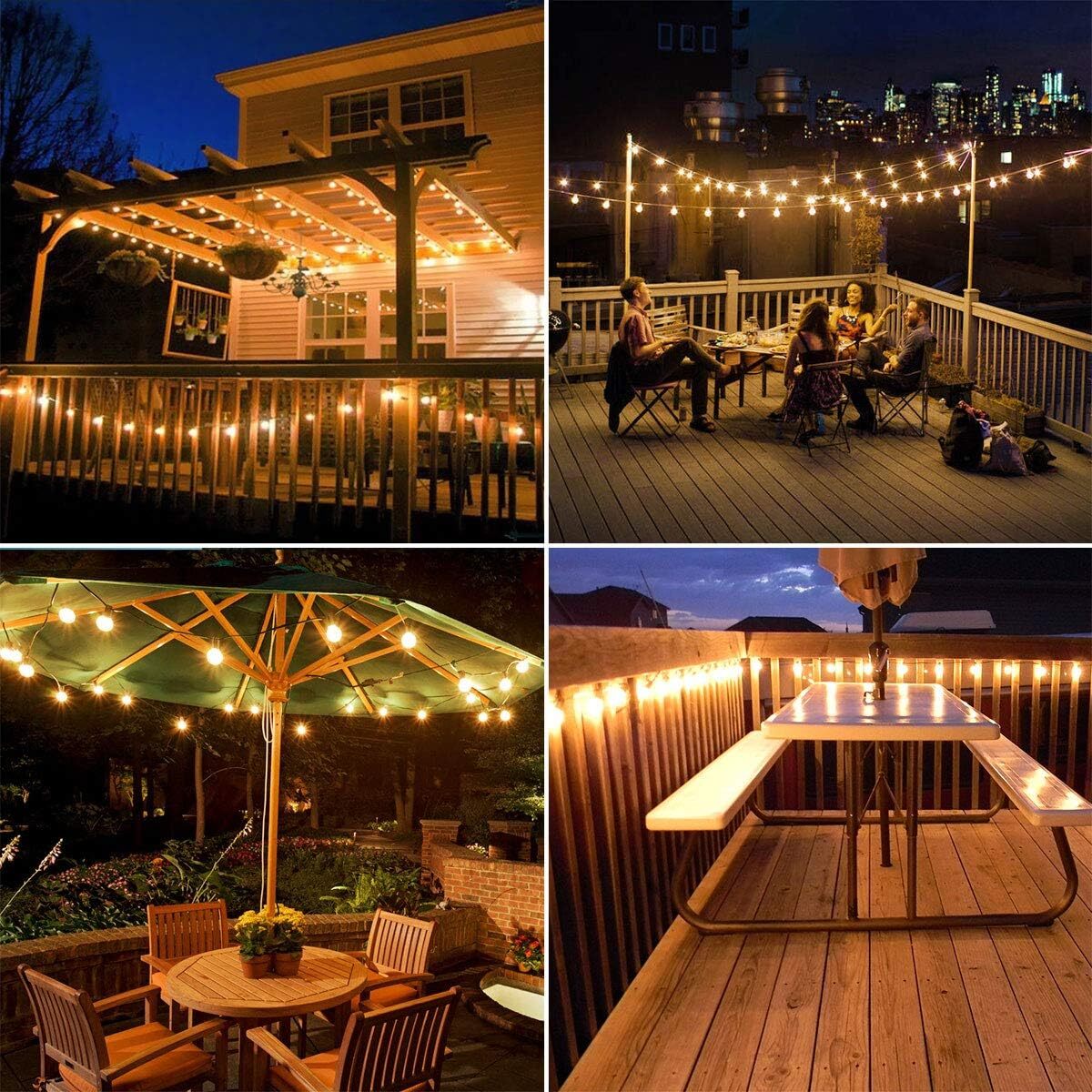 Solar String Lights -50~200Ft LED Outdoor String Lights -Shatterproof,Waterproof