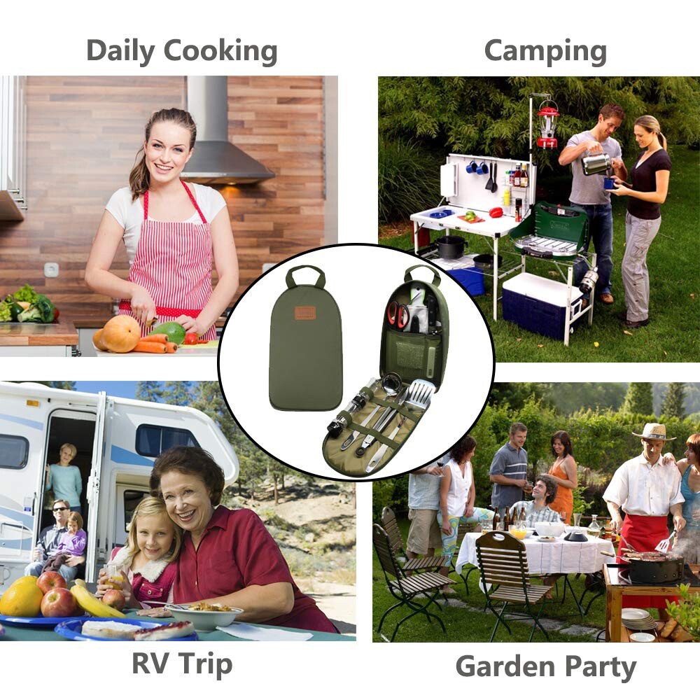 Camping Cooking Utensils Set Kitchenware Cookware Equipment Out/Indoor Gear Kit