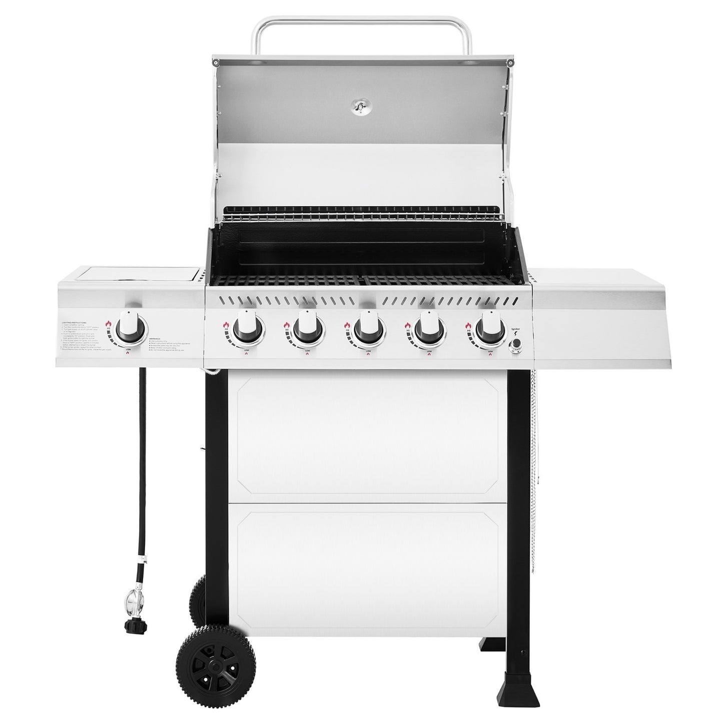 Royal Gourmet 5-Burner Propane Gas Grill with Sear Burner and Side Burner Silver