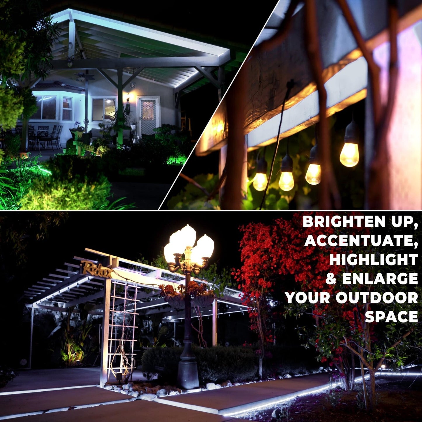 10' 20' 25' 50' 100' 150ft Outdoor LED Rope Light Water-Resistant Extend to 300'