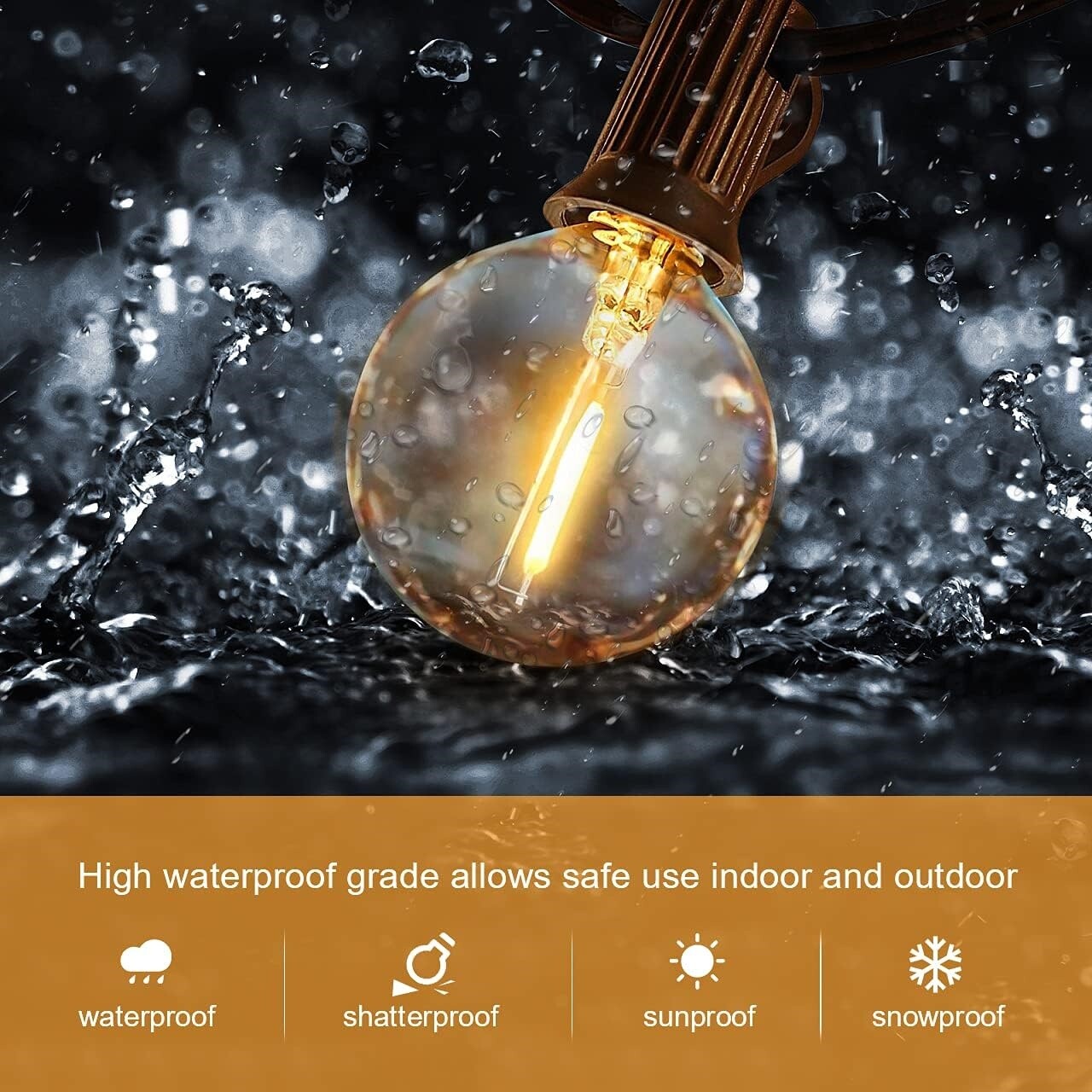 Solar String Lights -50~200Ft LED Outdoor String Lights -Shatterproof,Waterproof