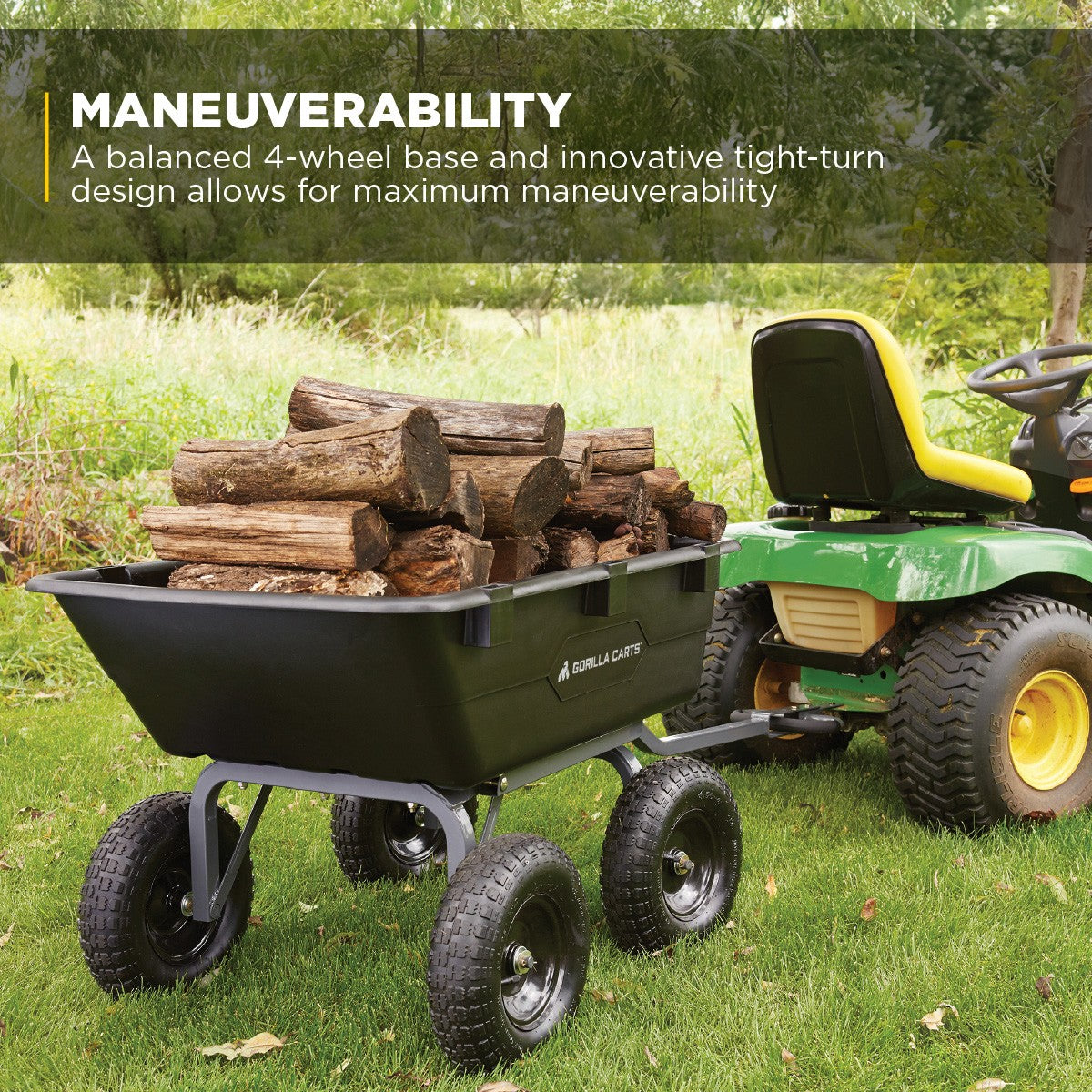 Gorilla Carts Poly Garden Dump Cart Camping Wagon, 1200 Pound Capacity