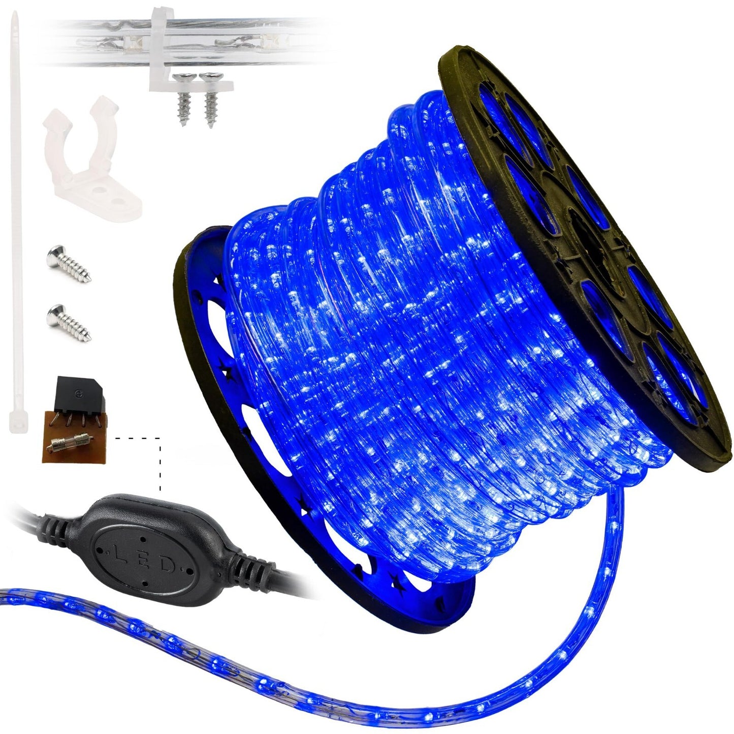 10' 20' 25' 50' 100' 150ft Outdoor LED Rope Light Water-Resistant Extend to 300'